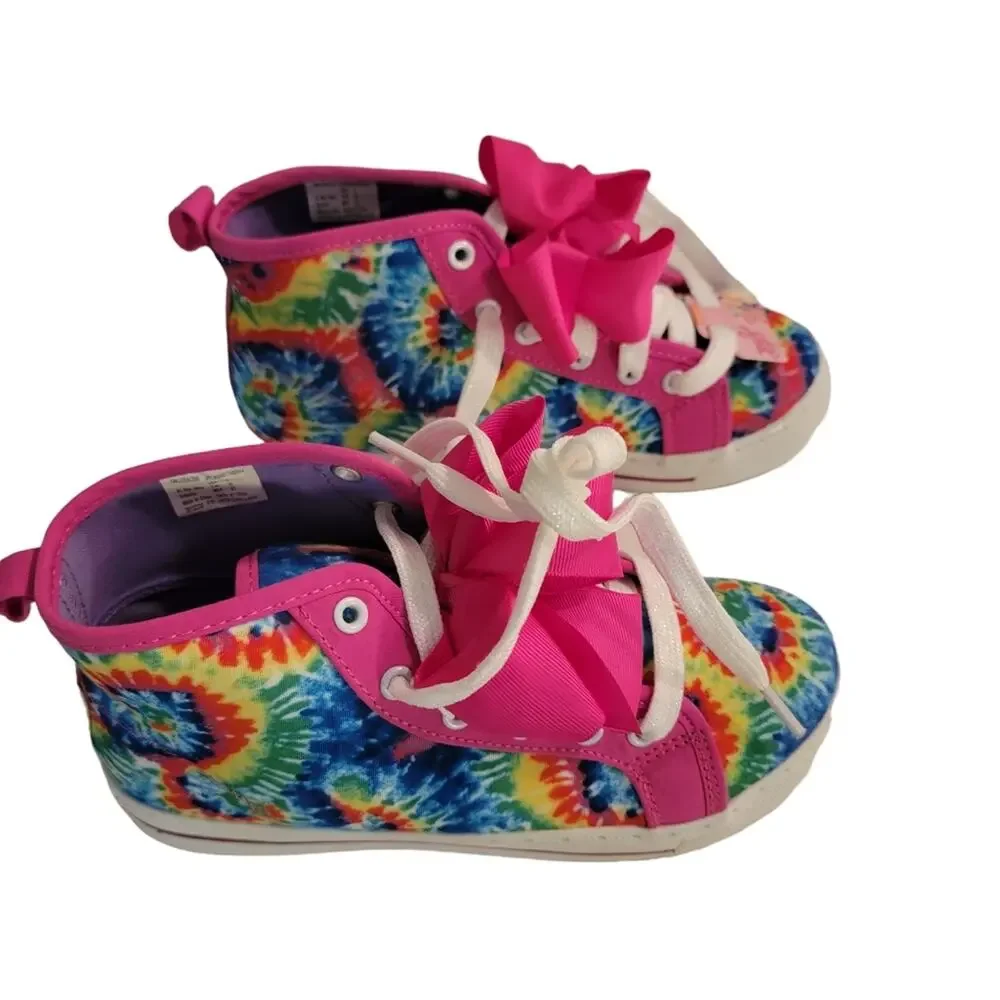 Nickelodeon JoJo Siwa Tie Dye High Top Bow Tennis Shoes New Size 3